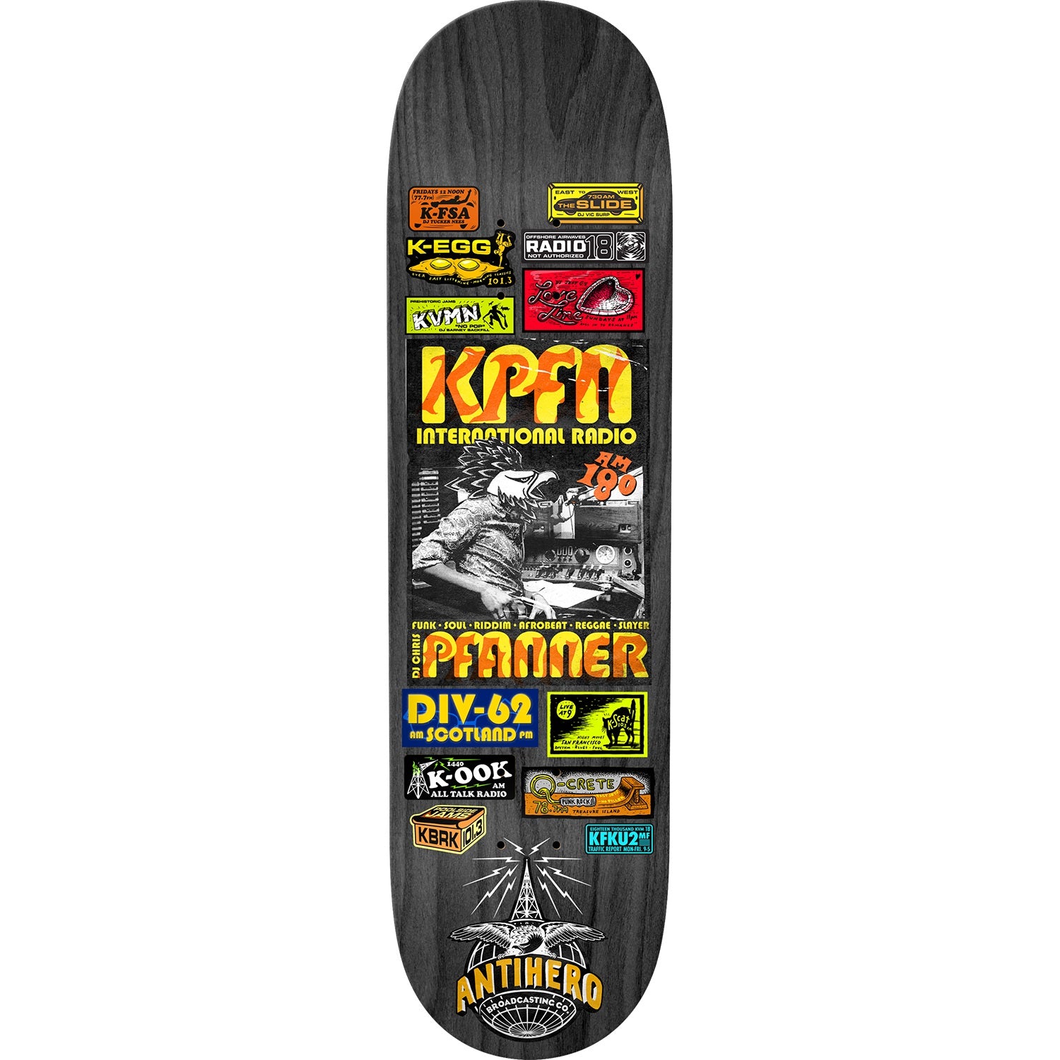 Anti Hero, Anti Hero Chris Pfanner Broadcasting II Skateboard Deck - 8.25"