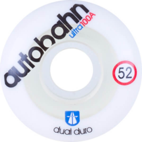 Autobahn, Autobahn Wheels Dual Durometer Ultra Classics 52mm 100a - White/Clear (Set)