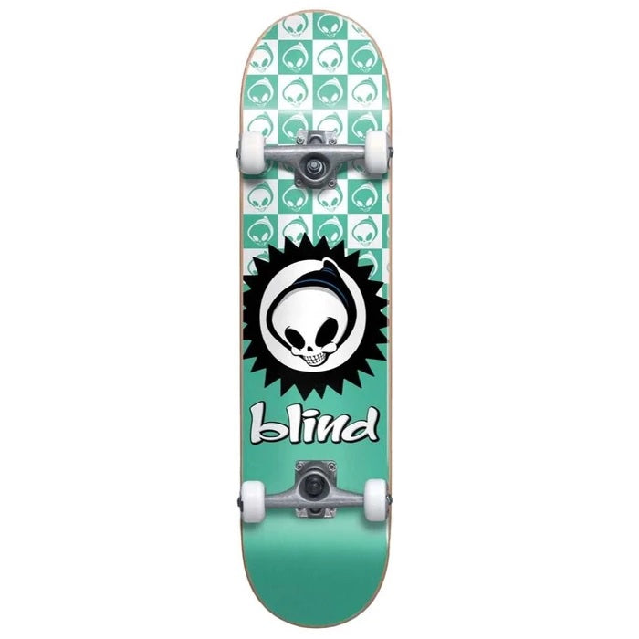 Blind, Blind Checkered Reaper Youth FP Skateboard Complete - 7.375" Teal