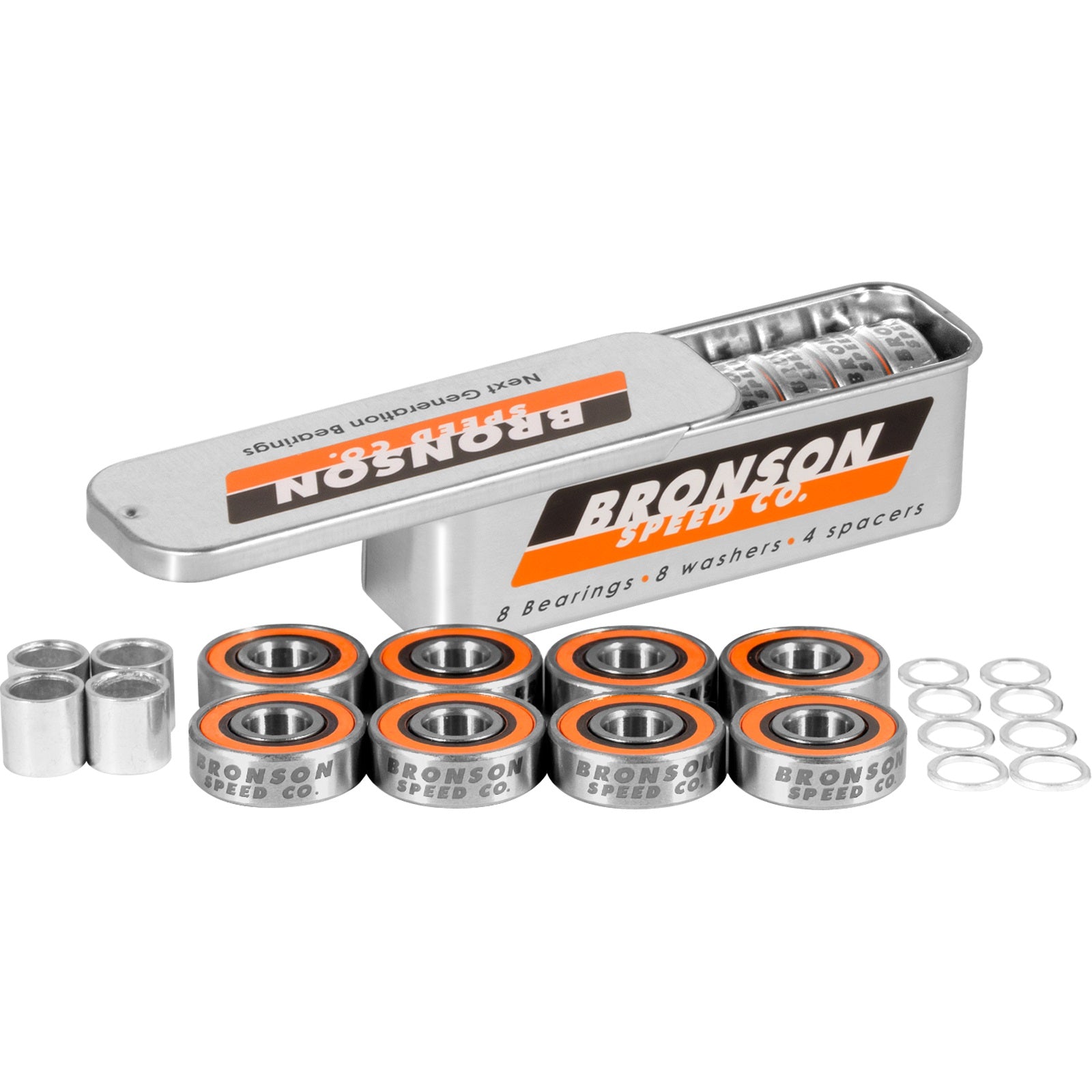 Bronson, Bronson G3 Bearings Single Set Tin with Spacers+Washers