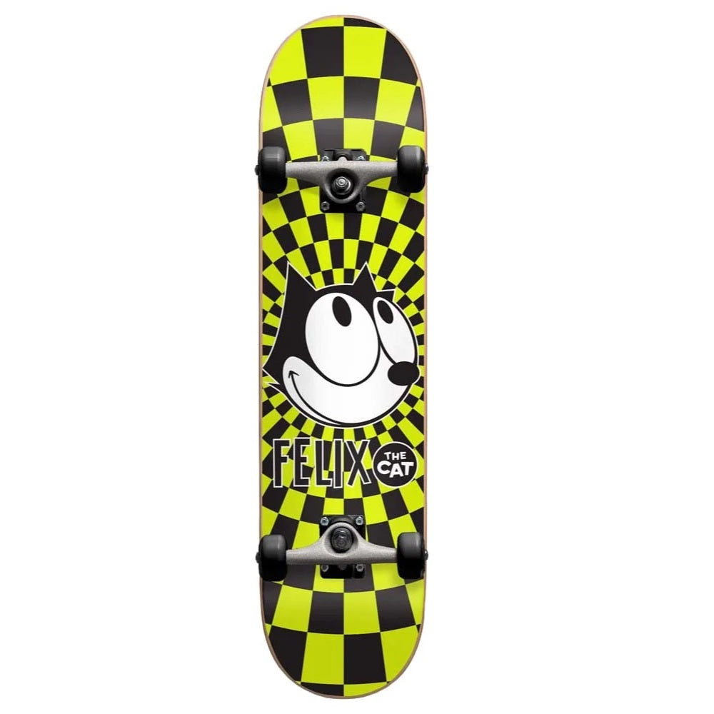 Darkstar, Darkstar Felix Radiate Youth FP Skateboard Complete - 7.375" Black/Yellow