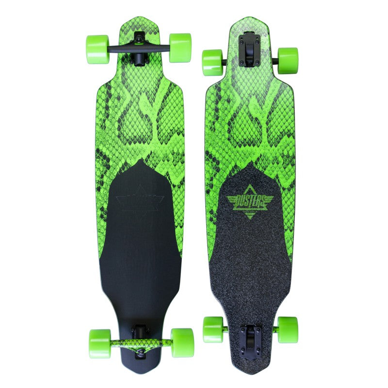 Dusters, Dusters Channel Snakeskin Complete Longboard - 38" Neon Green