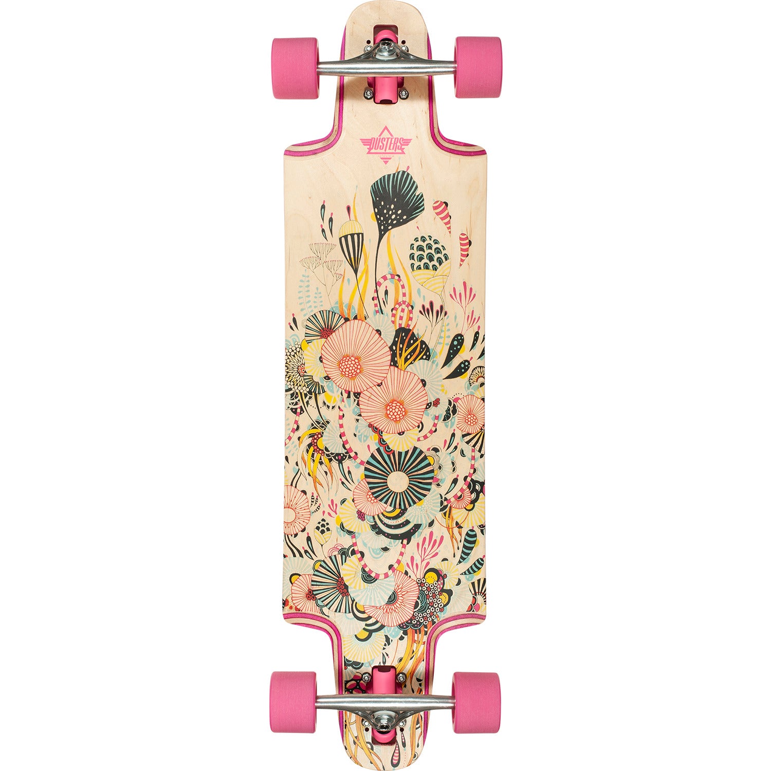 Dusters, Dusters Reef Complete Longboard - 9.5" Natural/Pink