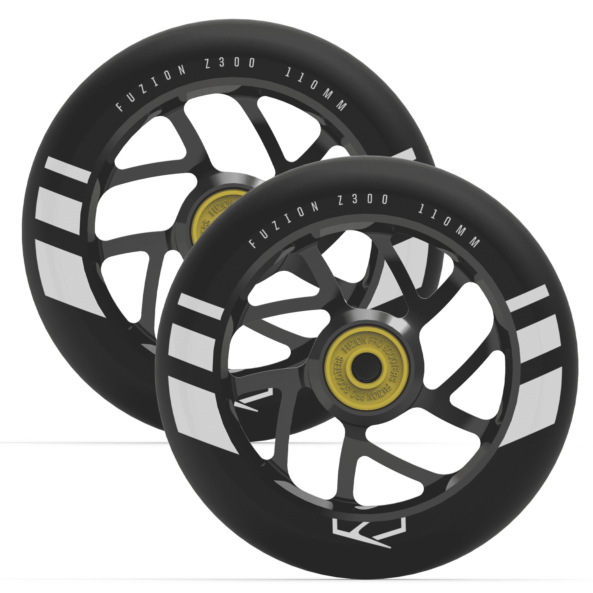 Fuzion, Fuzion Flight Wheels 110mm - Black/Black Core (Pair)