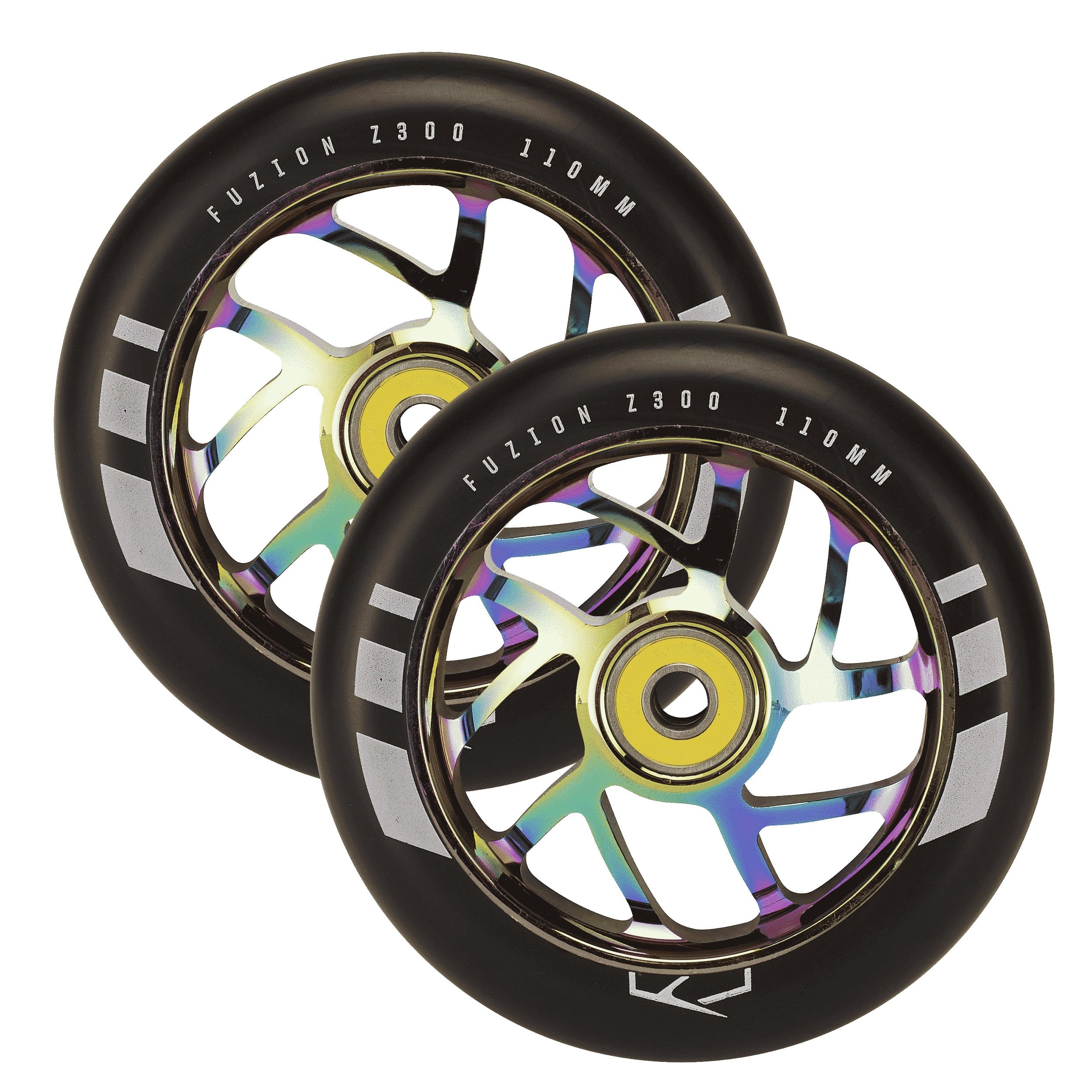 Fuzion, Fuzion Flight Wheels 110mm - Black/Neochrome Core (Pair)