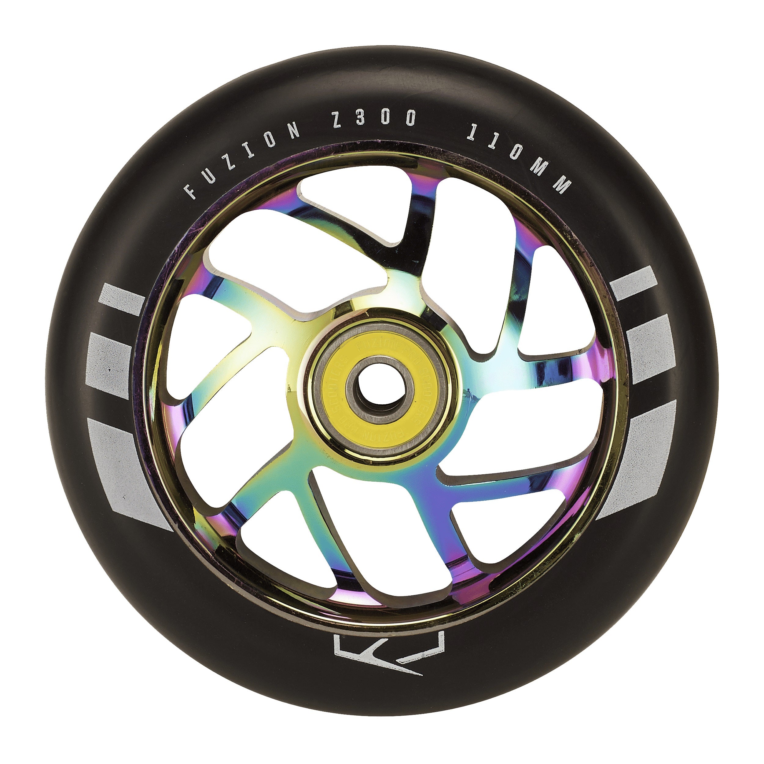 Fuzion, Fuzion Flight Wheels 110mm - Black/Neochrome Core (Pair)