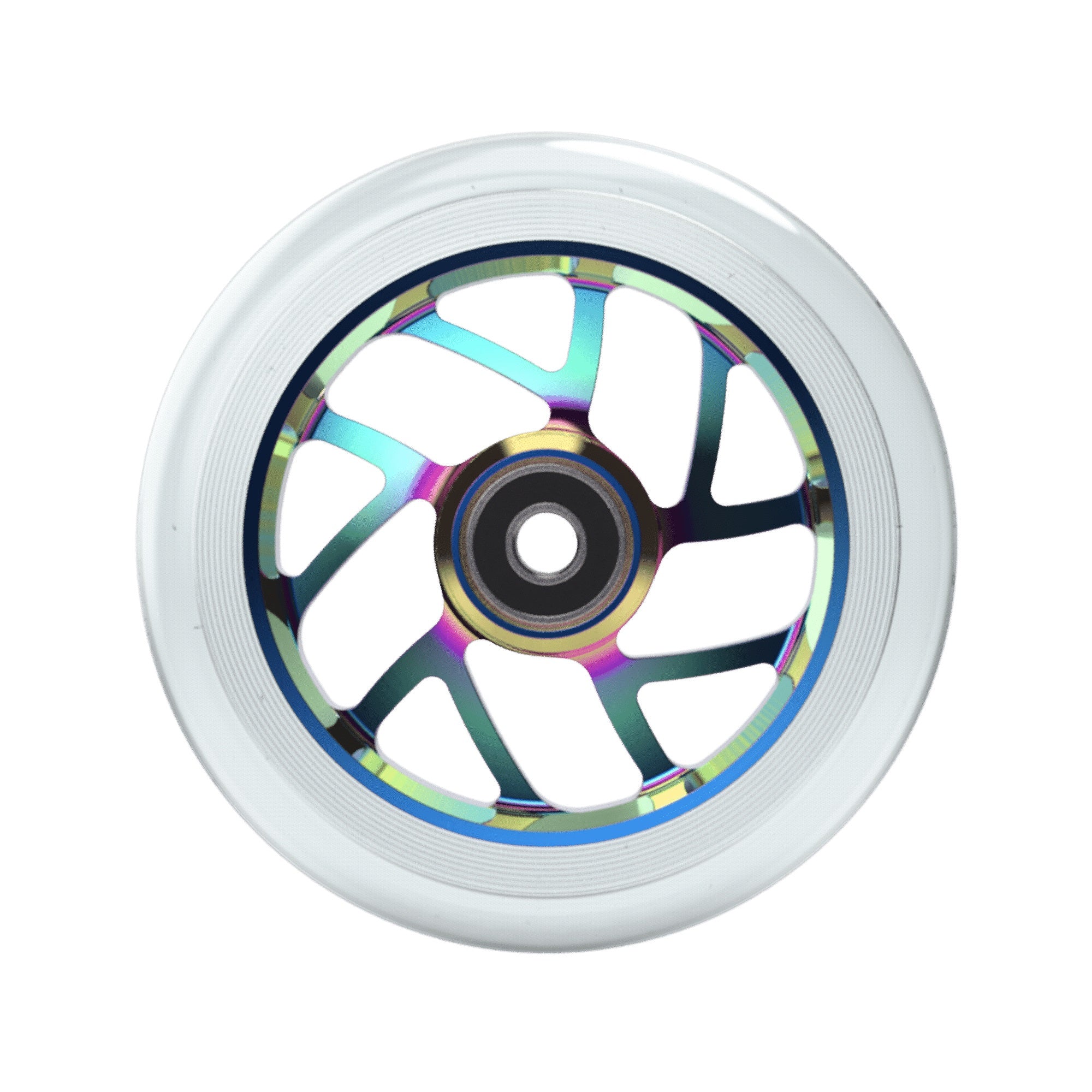 Fuzion, Fuzion Flight Wheels 110mm - Clear/Neochrome Core (Pair)