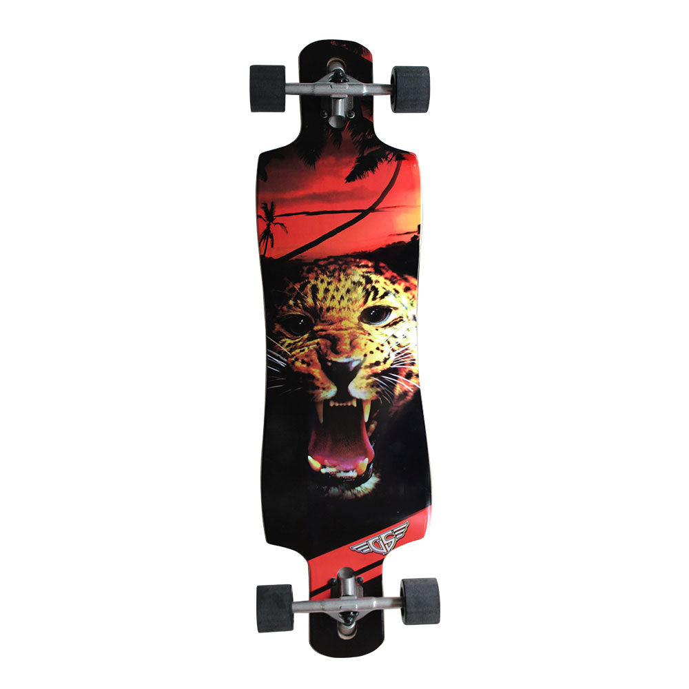 Gravity, Gravity Double Drop Leopard Longboard Complete - 38"