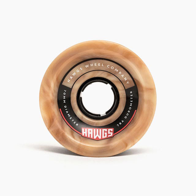 Hawgs, Hawgs 70's Wheels 70mm 78a - Brown/White (Set of 4)