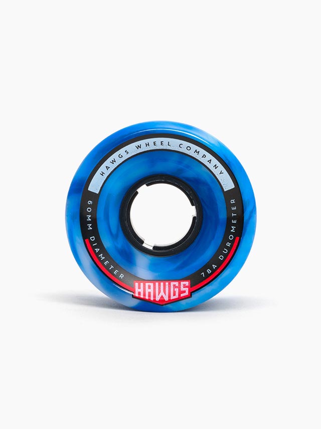 Hawgs, Hawgs Chubby Wheels 60mm 78a - Blue/White Swirl (Set of 4)