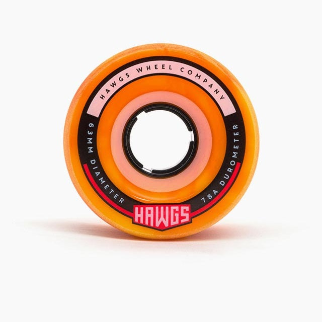 Hawgs, Hawgs Fatty Wheels 63mm 78a - Orange/Yellow Swirl (Set of 4)