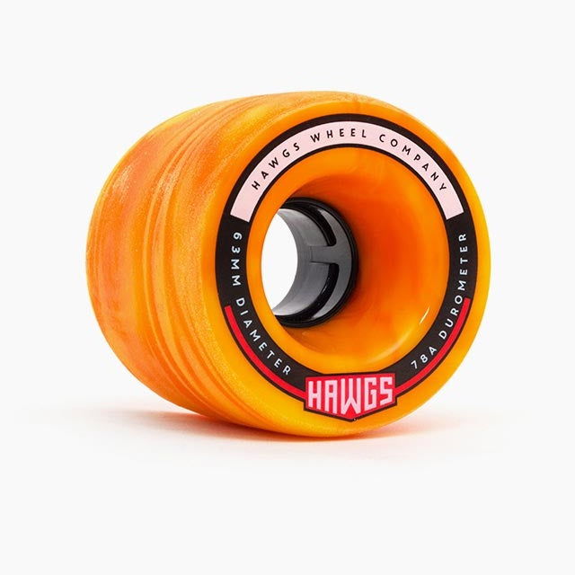 Hawgs, Hawgs Fatty Wheels 63mm 78a - Orange/Yellow Swirl (Set of 4)