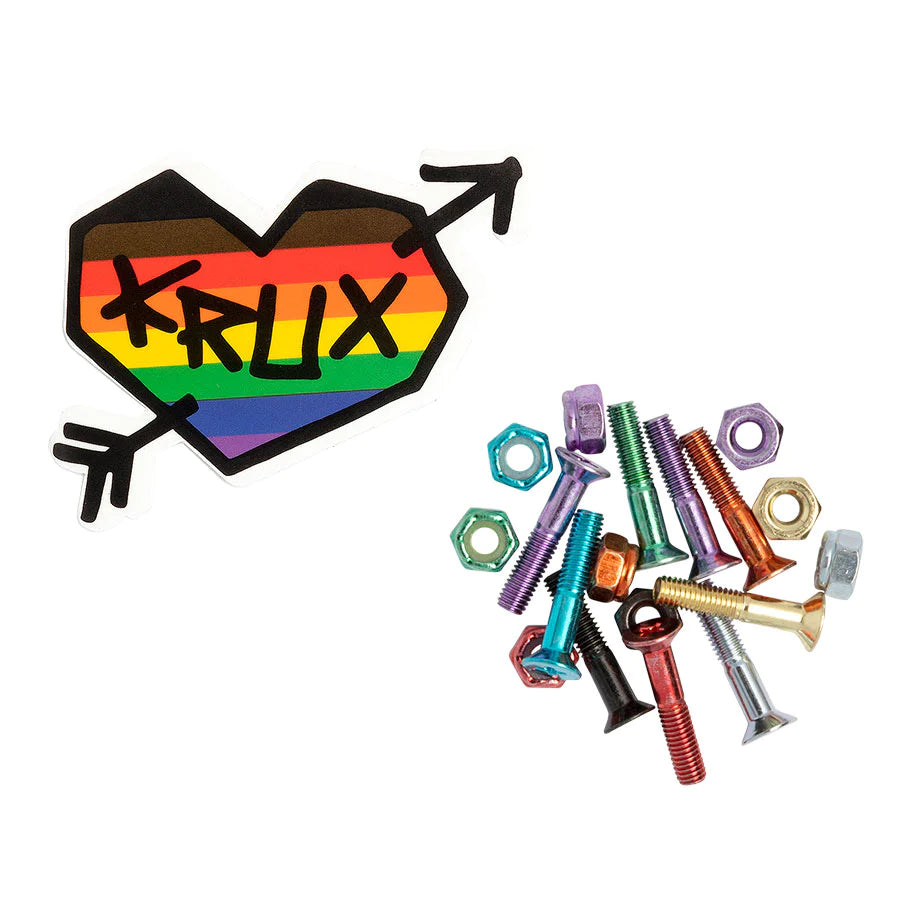 Krux, Krux Krome Hardware 1" Phillips - Rainbow