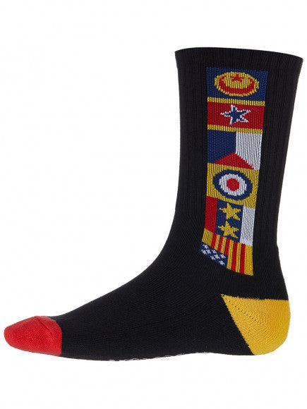 Lakai, Lakai Chocolate Flags Crew Sock - Black