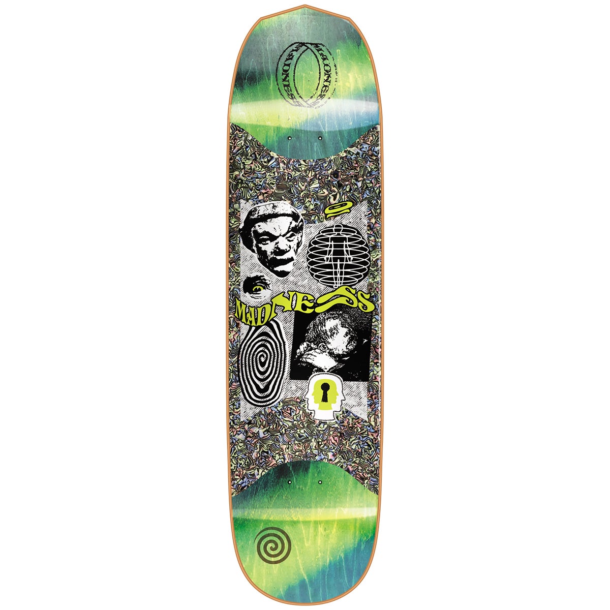 Madness, Madness Outcast R7 Slick Skateboard Deck - 8.5" Green/Multi