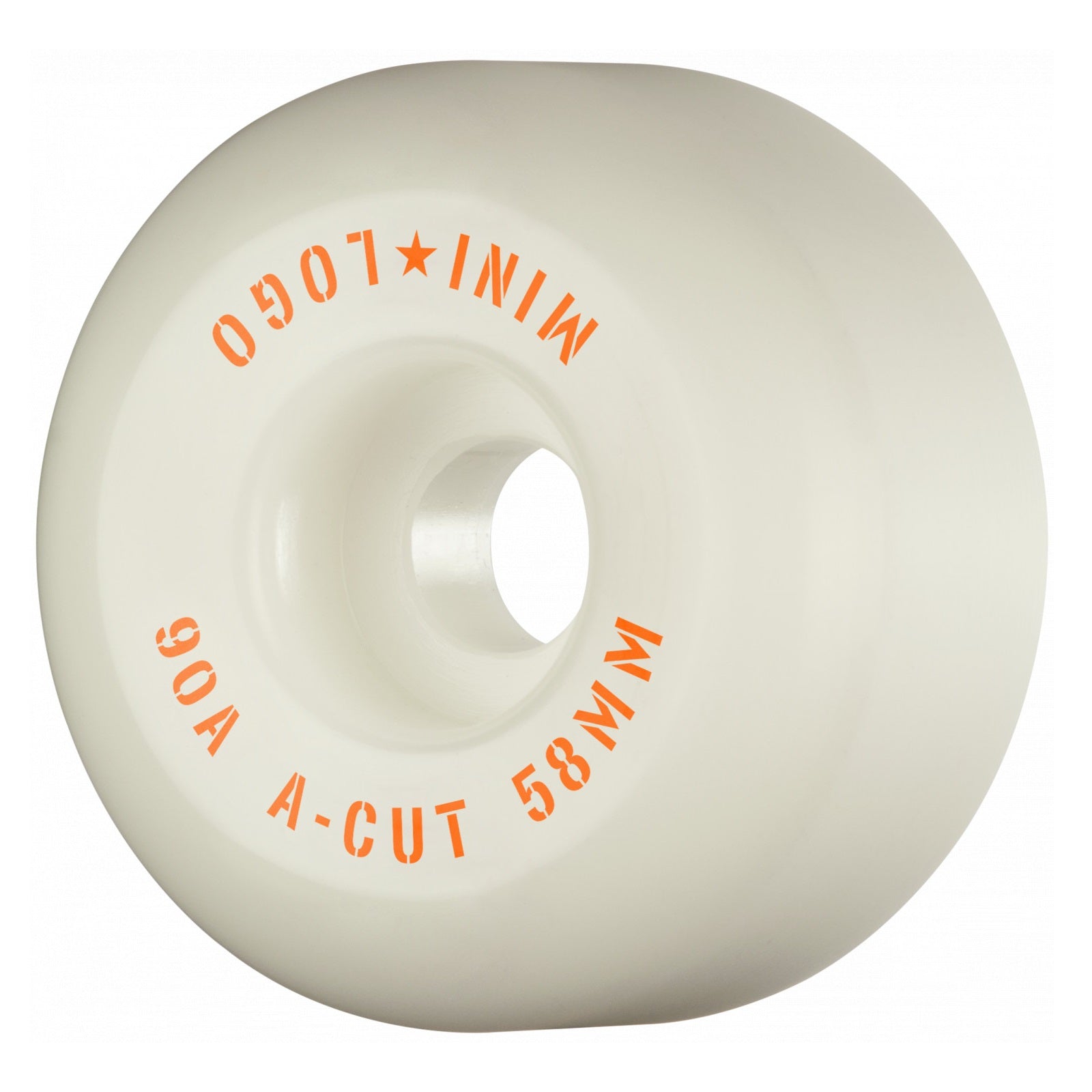 Mini Logo, Mini Logo Wheels A-Cut "2" 58mm 90a - White (Set of 4)