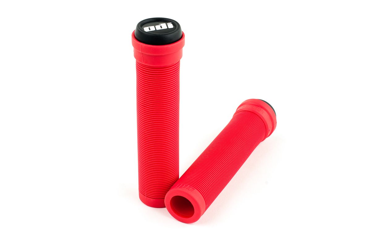 ODI Grips, ODI Longneck Soft Flangeless Grips 135mm - Fire Red