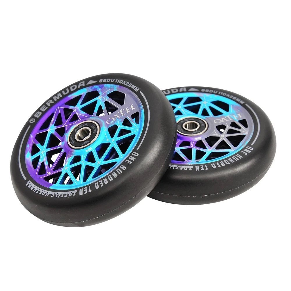 Oath, Oath Bermuda Scooter Wheels 110mm - Blue/Purple/Titanium (Pair)