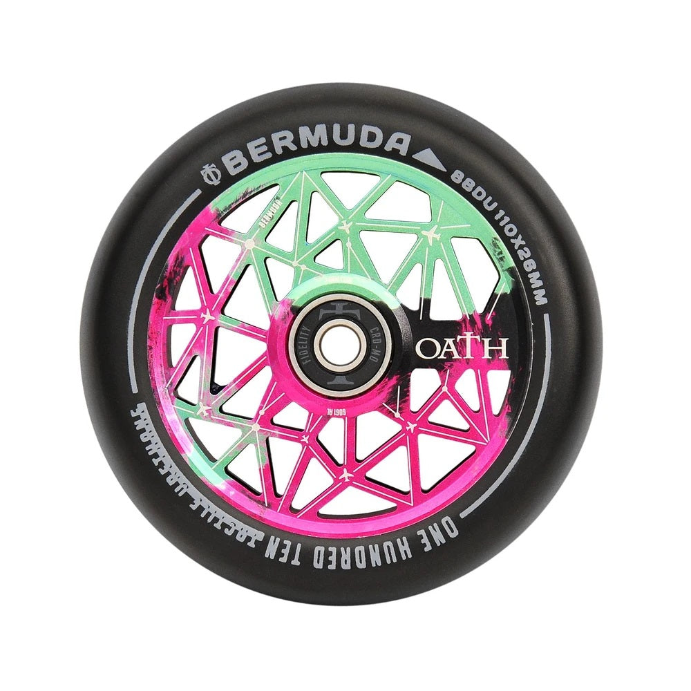 Oath, Oath Bermuda Scooter Wheels 110mm - Green/Pink/Black (Pair)