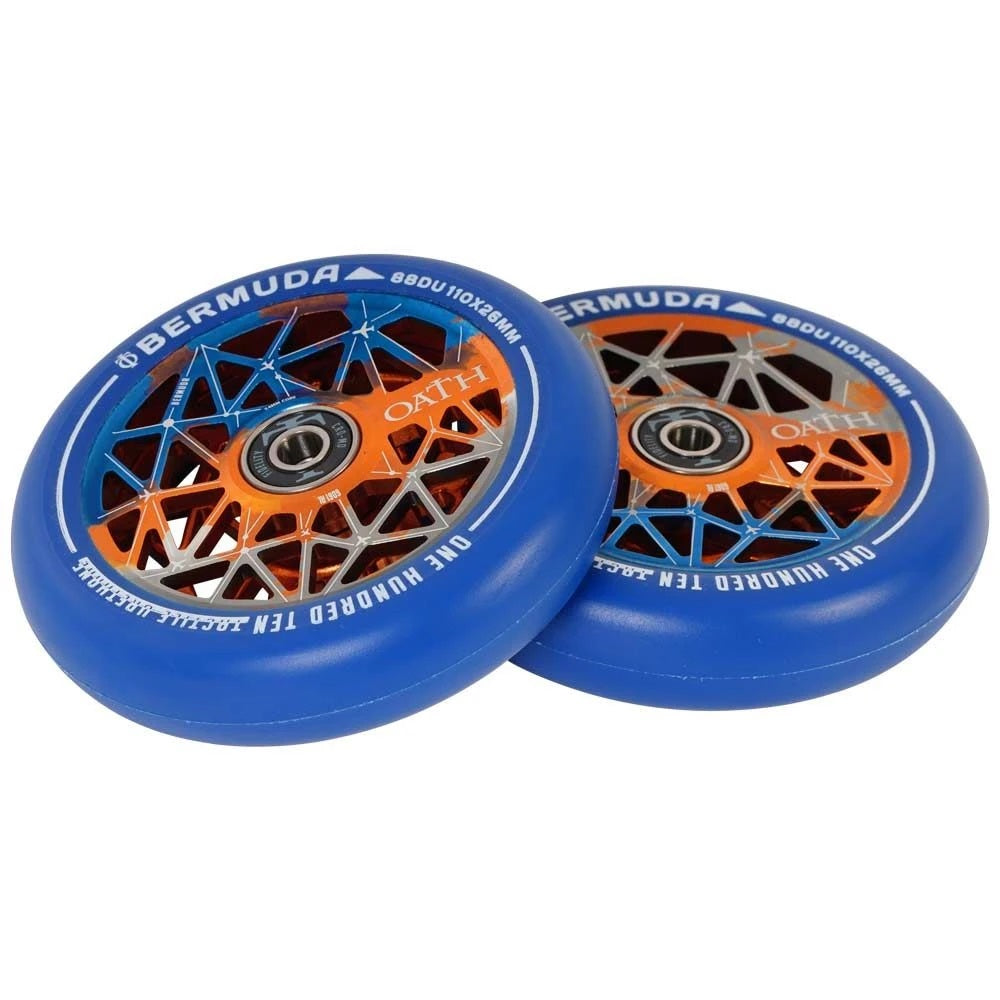 Oath, Oath Bermuda Scooter Wheels 110mm - Orange/Blue/Titanium (Pair)