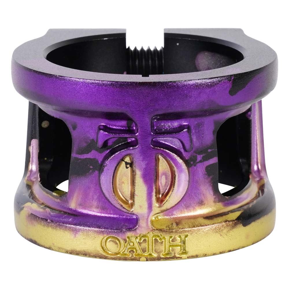 Oath, Oath Cage V2 Oversized 2 Bolt Clamp - Black/Purple/Yellow