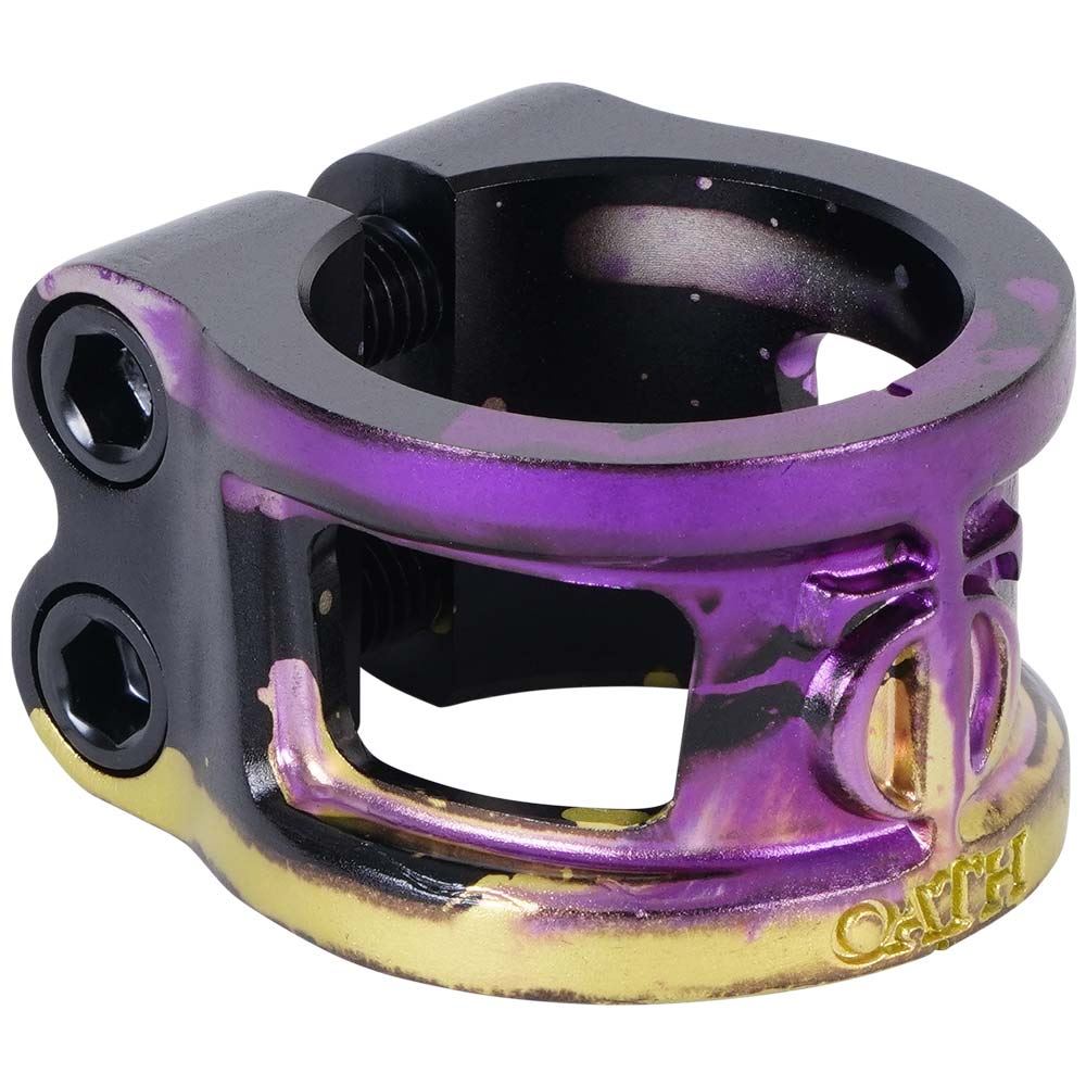 Oath, Oath Cage V2 Oversized 2 Bolt Clamp - Black/Purple/Yellow