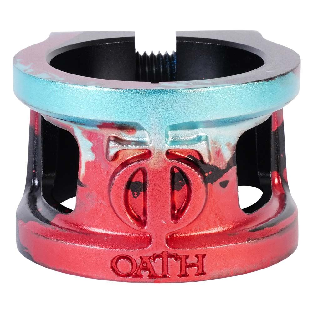 Oath, Oath Cage V2 Oversized 2 Bolt Clamp - Black/Teal/Red