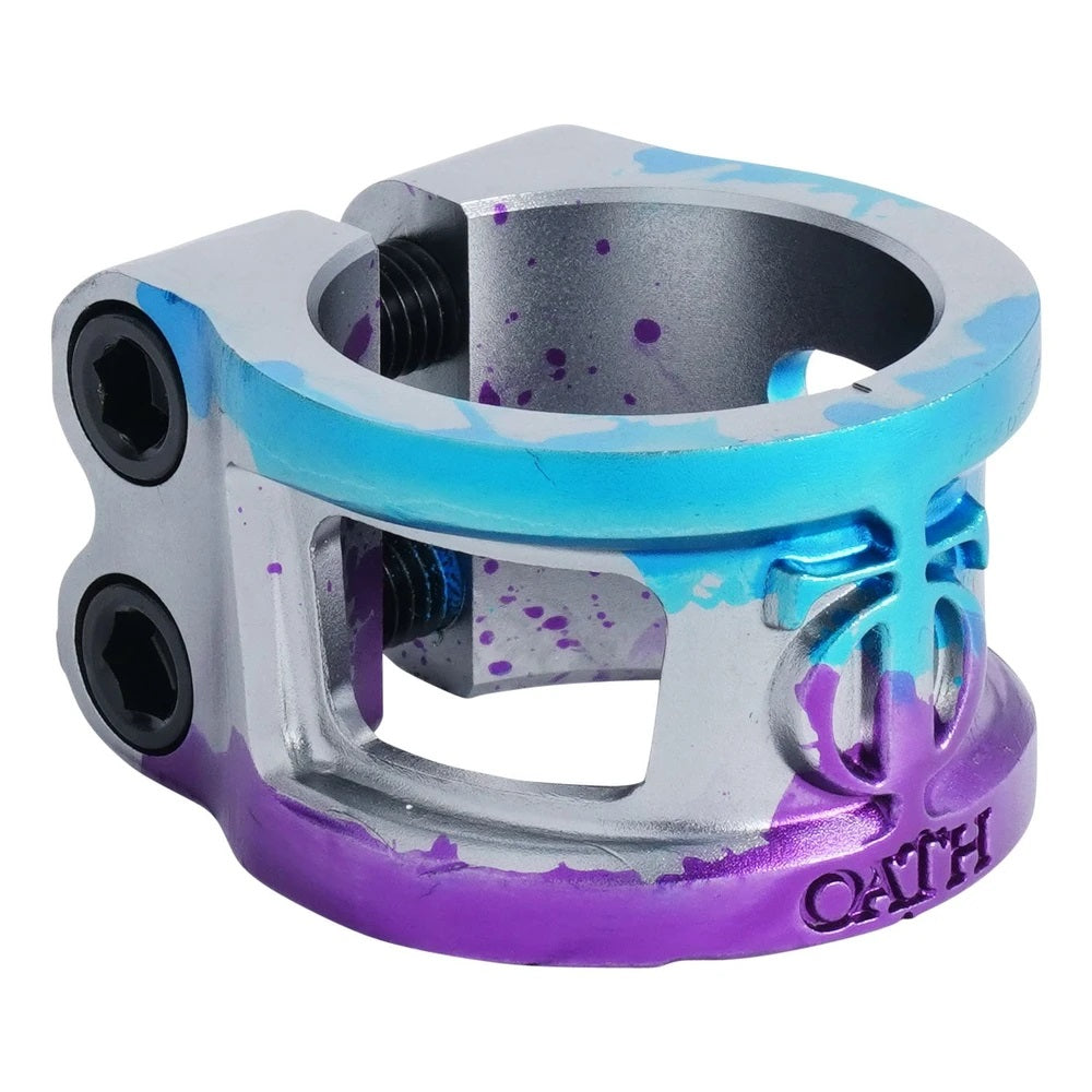 Oath, Oath Cage V2 Oversized 2 Bolt Clamp - Blue/Purple/Titanium