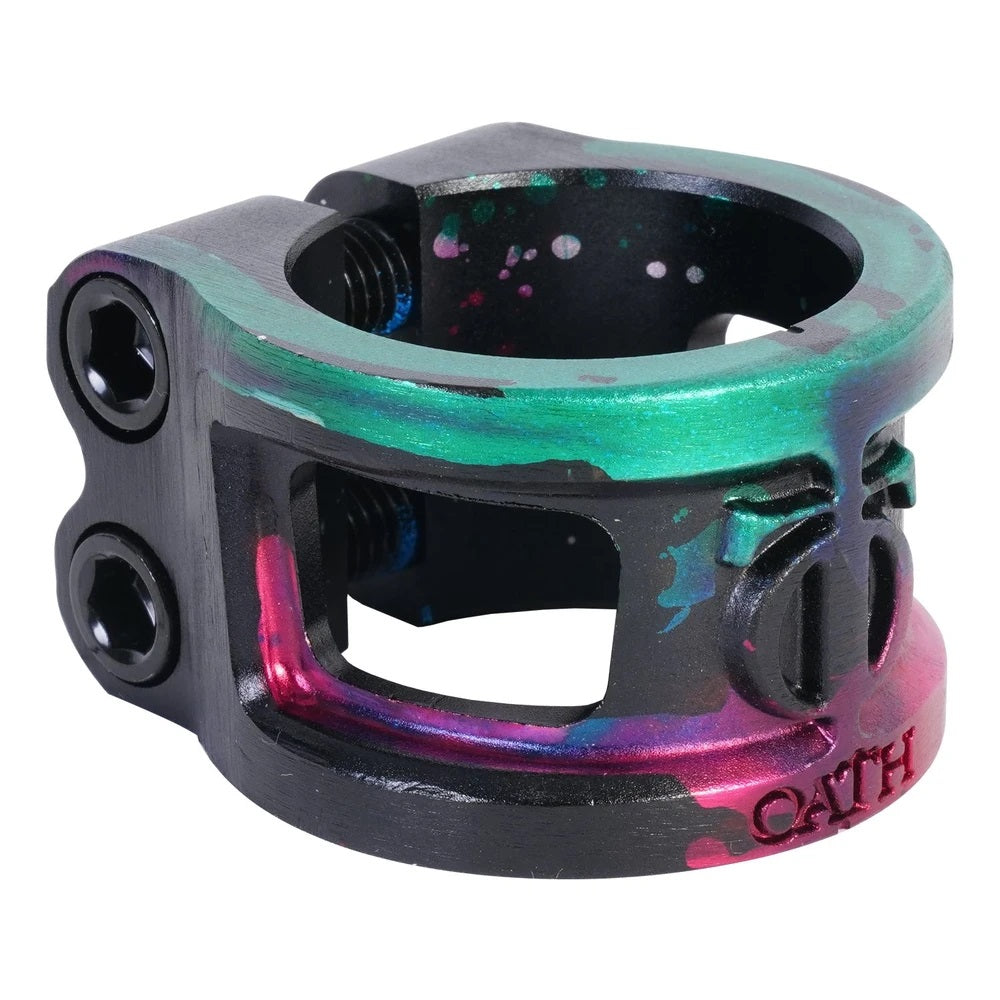 Oath, Oath Cage V2 Oversized 2 Bolt Clamp - Green/Pink/Black