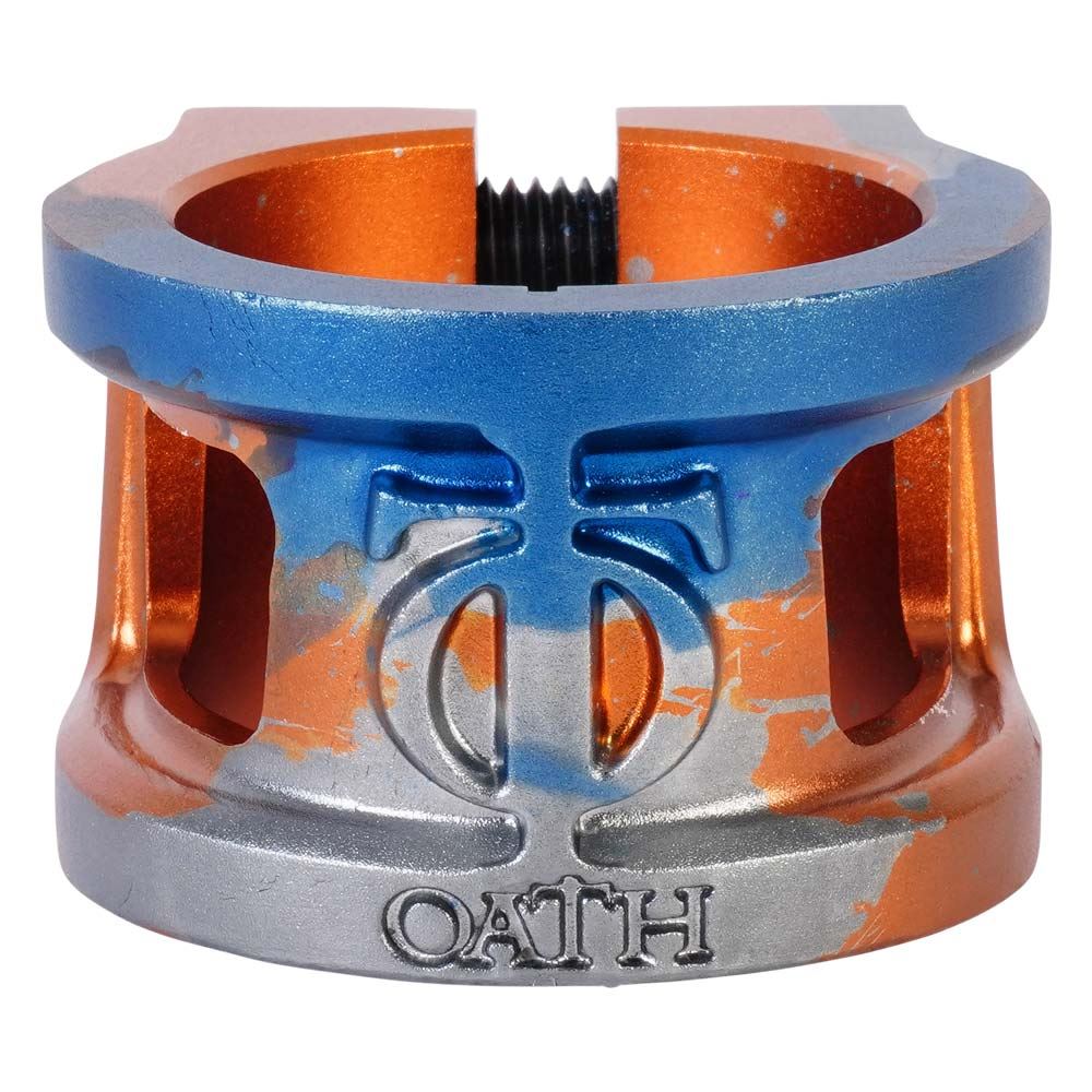 Oath, Oath Cage V2 Oversized 2 Bolt Clamp - Orange/Blue/Titanium