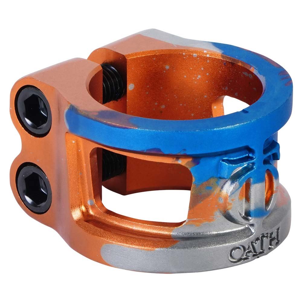 Oath, Oath Cage V2 Oversized 2 Bolt Clamp - Orange/Blue/Titanium