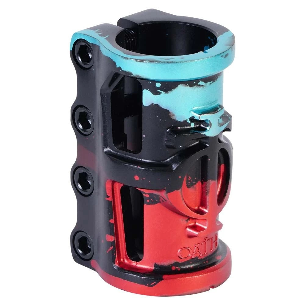 Oath, Oath Cage V2 SCS 4 Bolt Clamp - Black/Teal/Red