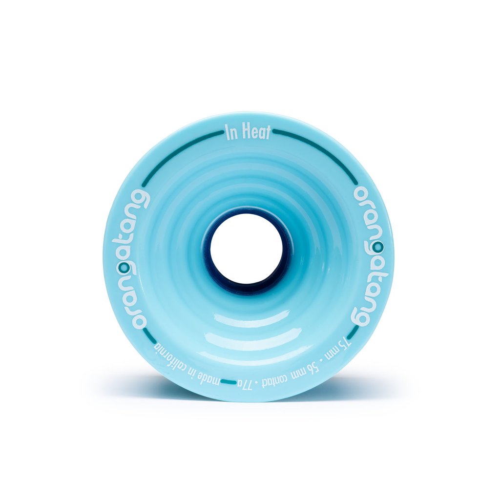 Orangatang, Orangatang In Heat 75mm 77a Blue Longboard Wheels (Set of 4)