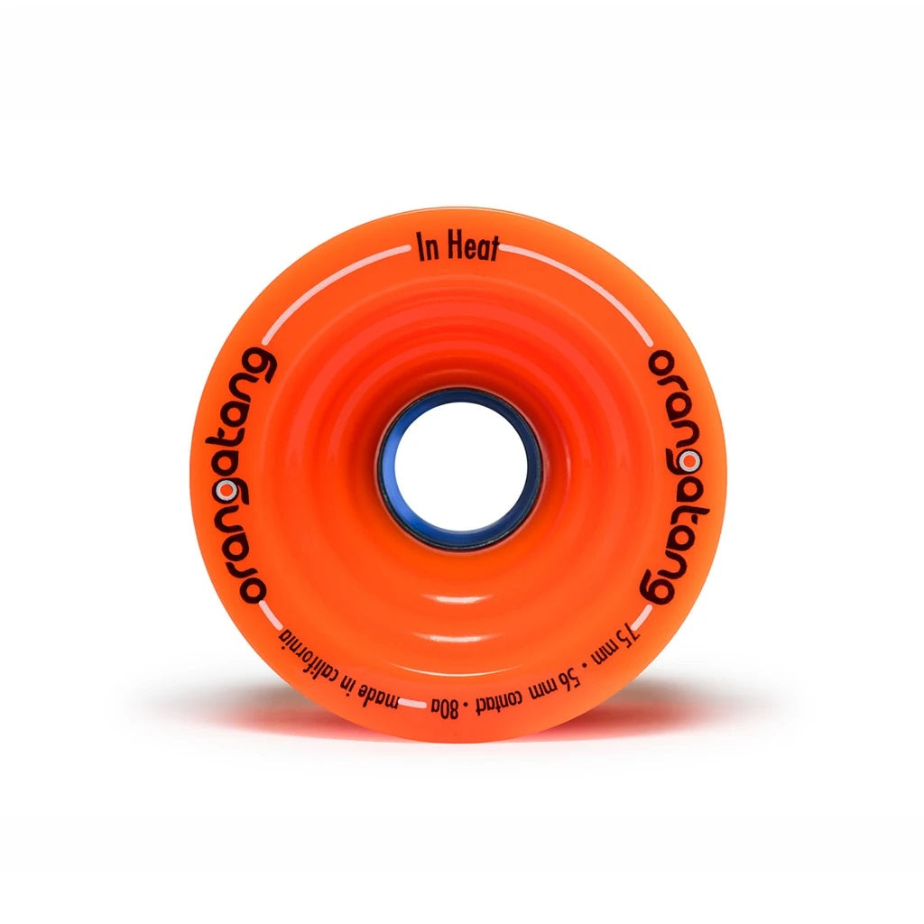 Orangatang, Orangatang In Heat 75mm 80a Orange Longboard Wheels (Set of 4)