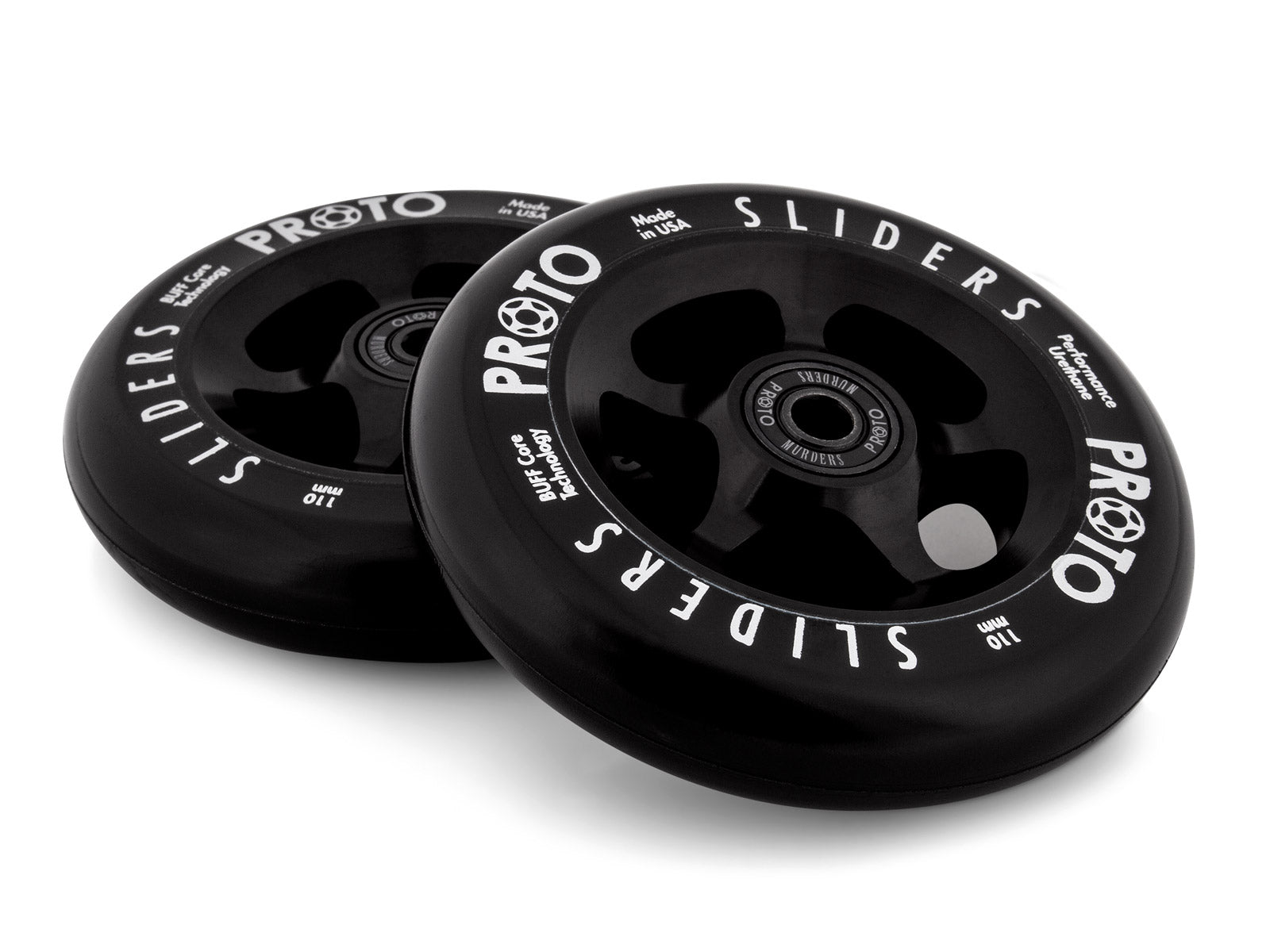 Proto, Proto Classic Sliders Wheels 110mm - Black on Black (Pair)